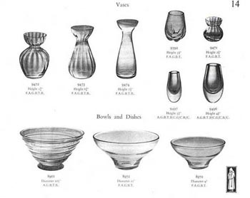 Whitefriars 1957 British Glass Catalogue, Page 14 (13 missing)