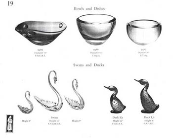 Whitefriars 1957 British Glass Catalogue, Page 19