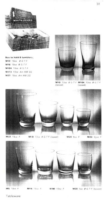 Whitefriars 1964 British Glass Catalogue, Page 36