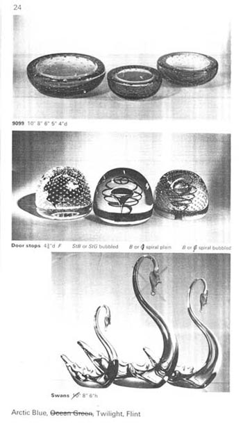 Whitefriars 1966 British Glass Catalogue, Page 24 (22-23 missing)