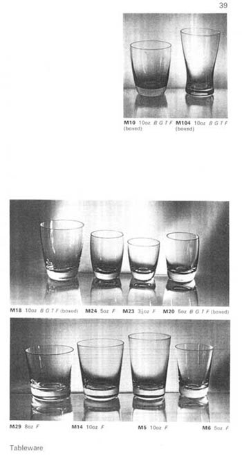 Whitefriars 1966 British Glass Catalogue, Page 39