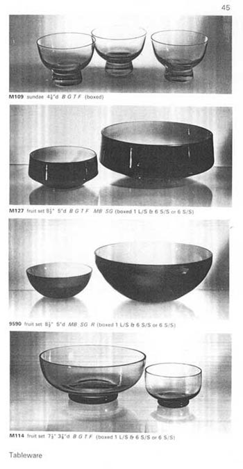 Whitefriars 1966 British Glass Catalogue, Page 45