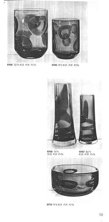 Whitefriars 1969 British Glass Catalogue, Page 13