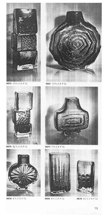 Whitefriars 1969 British Glass Catalogue, Page 15
