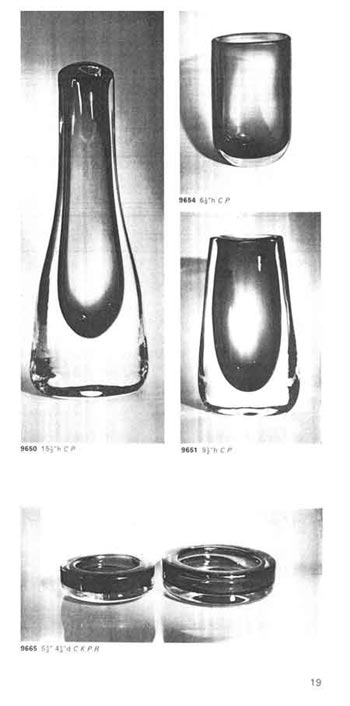 Whitefriars 1969 British Glass Catalogue, Page 19