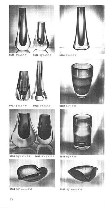 Whitefriars 1969 British Glass Catalogue, Page 22
