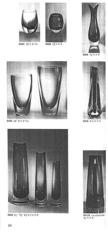 Whitefriars 1969 British Glass Catalogue, Page 24