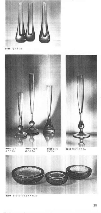 Whitefriars 1969 British Glass Catalogue, Page 25