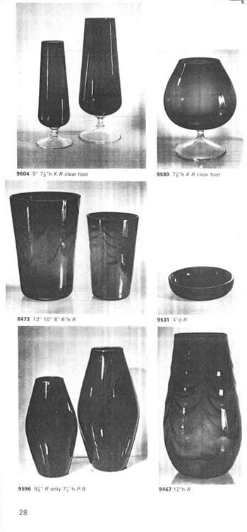 Whitefriars 1969 British Glass Catalogue, Page 28