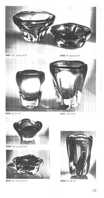Whitefriars 1969 British Glass Catalogue, Page 29