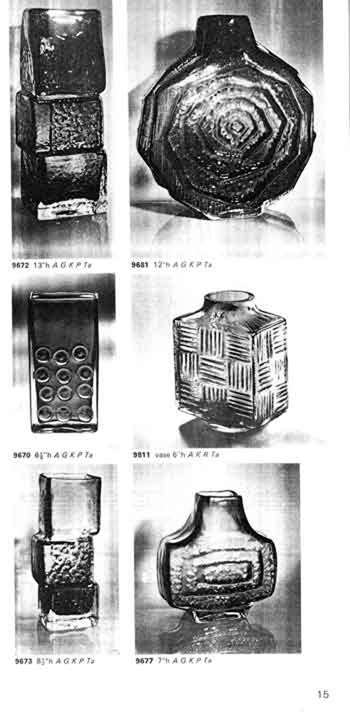 Whitefriars 1972 British Glass Catalogue, Page 15