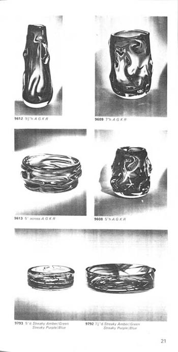Whitefriars 1972 British Glass Catalogue, Page 21