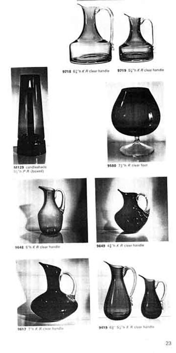Whitefriars 1972 British Glass Catalogue, Page 23