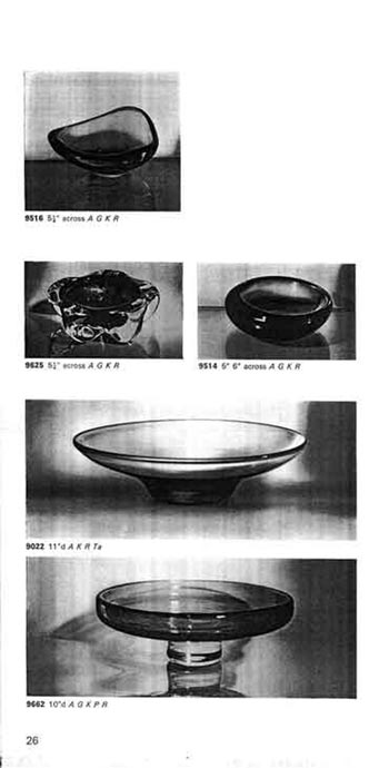 Whitefriars 1972 British Glass Catalogue, Page 26