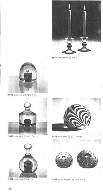 Whitefriars 1972 British Glass Catalogue, Page 30