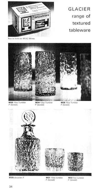 Whitefriars 1972 British Glass Catalogue, Page 34 (33 missing)