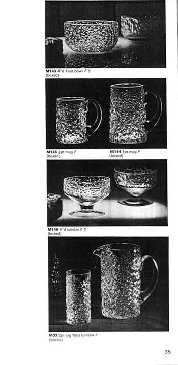 Whitefriars 1972 British Glass Catalogue, Page 35