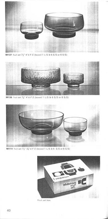 Whitefriars 1972 British Glass Catalogue, Page 40