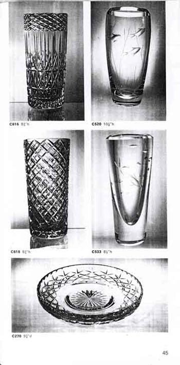 Whitefriars 1972 British Glass Catalogue, Page 45
