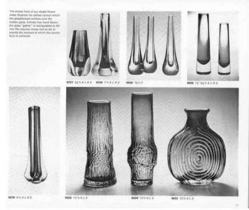 Whitefriars 1974 British Glass Catalogue, Page 13