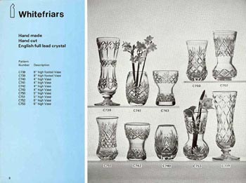 Whitefriars 1978 British Glass Catalogue, Page 8