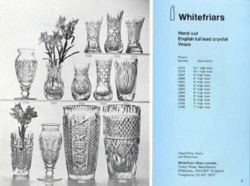 Whitefriars 1978 British Glass Catalogue, Page 9