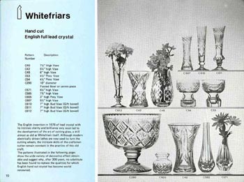 Whitefriars 1978 British Glass Catalogue, Page 10