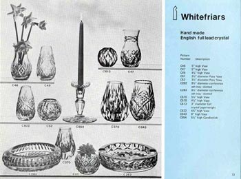 Whitefriars 1978 British Glass Catalogue, Page 13