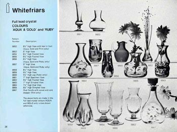 Whitefriars 1978 British Glass Catalogue, Page 28