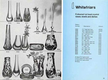 Whitefriars 1978 British Glass Catalogue, Page 29