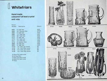 Whitefriars 1978 British Glass Catalogue, Page 30