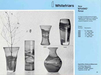 Whitefriars 1978 British Glass Catalogue, Page 33