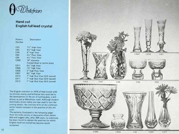 Whitefriars 1980 British Glass Catalogue, Page 12