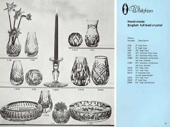 Whitefriars 1980 British Glass Catalogue, Page 15