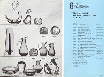 Whitefriars 1980 British Glass Catalogue, Page 37