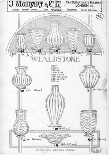 Whitefriars Wuidart British Glass Catalogue, Page 1