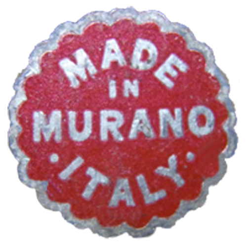 Archimede Seguso Murano glass foil label