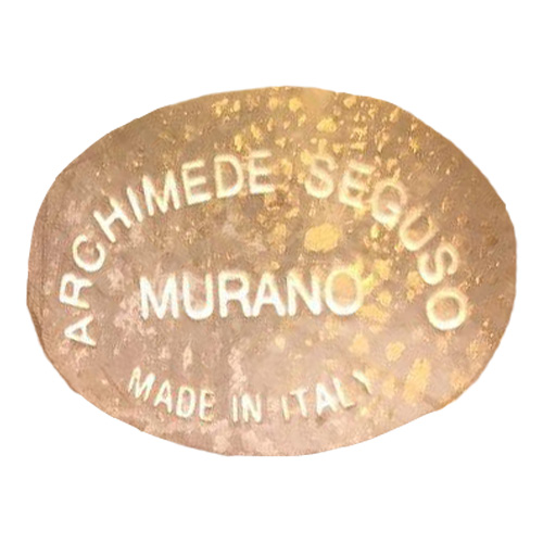Archimede Seguso Murano glass plastic label