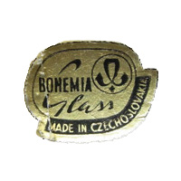 Generic Bohemian / Czech glass foil label.