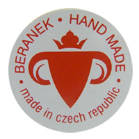 Beranek Czech glass paper label.