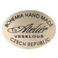 Atelier Veselous Czech glass foil label.