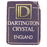 Dartington English glass paper label.