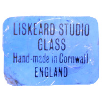 English glass plastic label