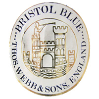Thomas Webb paper label for the "Bristol Blue" range.