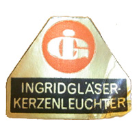 Ingridglas German glass foil label.