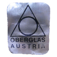 Oberglas Austrian glass foil label.