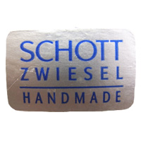Schott Zwiesel German glass foil label.