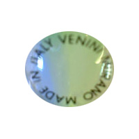 Venini Murano glass clear plastic label.