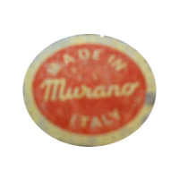 Generic Murano glass paper label.