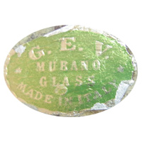 G. E. V. Murano glass paper label.